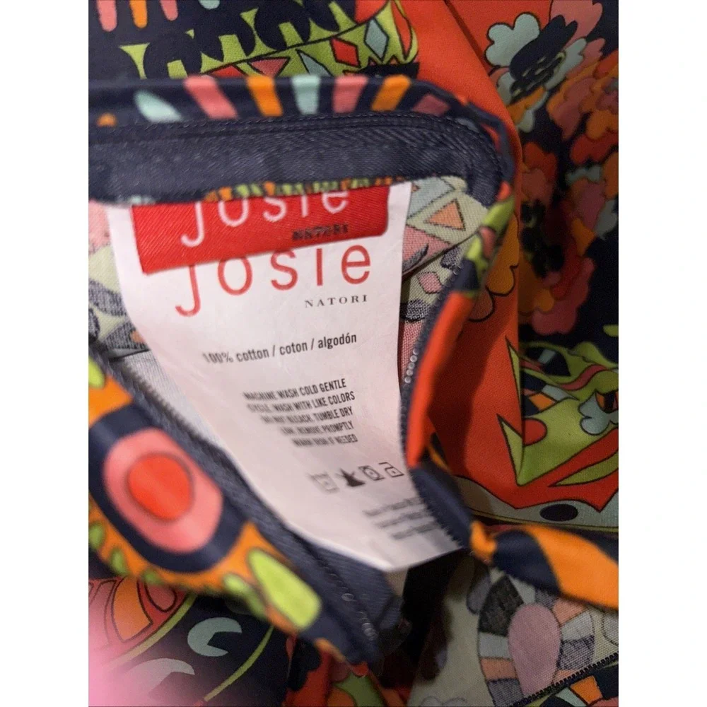 Set of 2 Josie Natori‎ Vintage Boho Cotton Pillow Sham Cases Colorful NEW